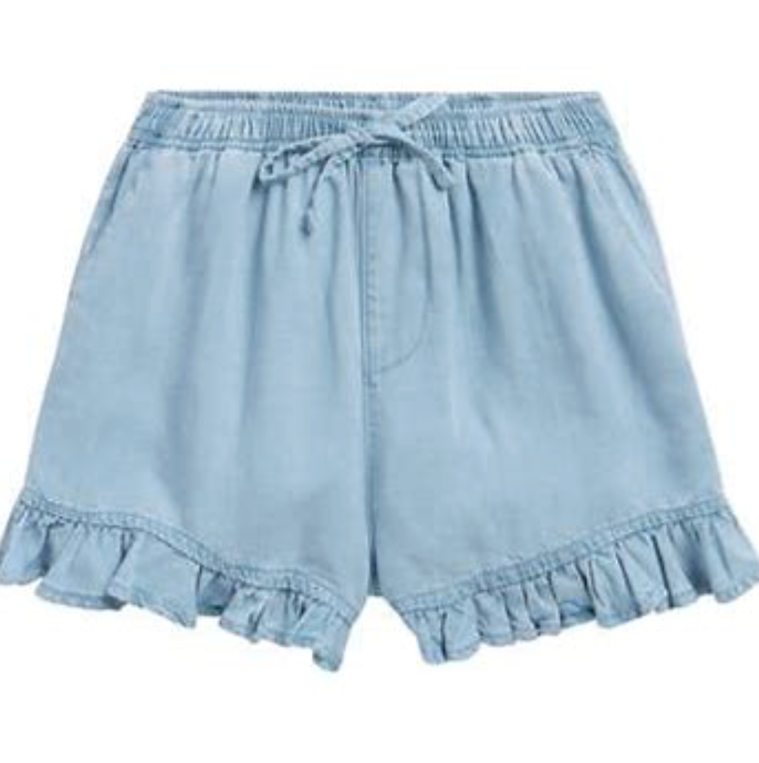 Ruffle Hem Denim Soft Short