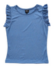 Ruffle Cap Sleeve Ribbed Tank