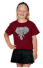 Game Day Sequin Elephant on Crimson Boxy-T