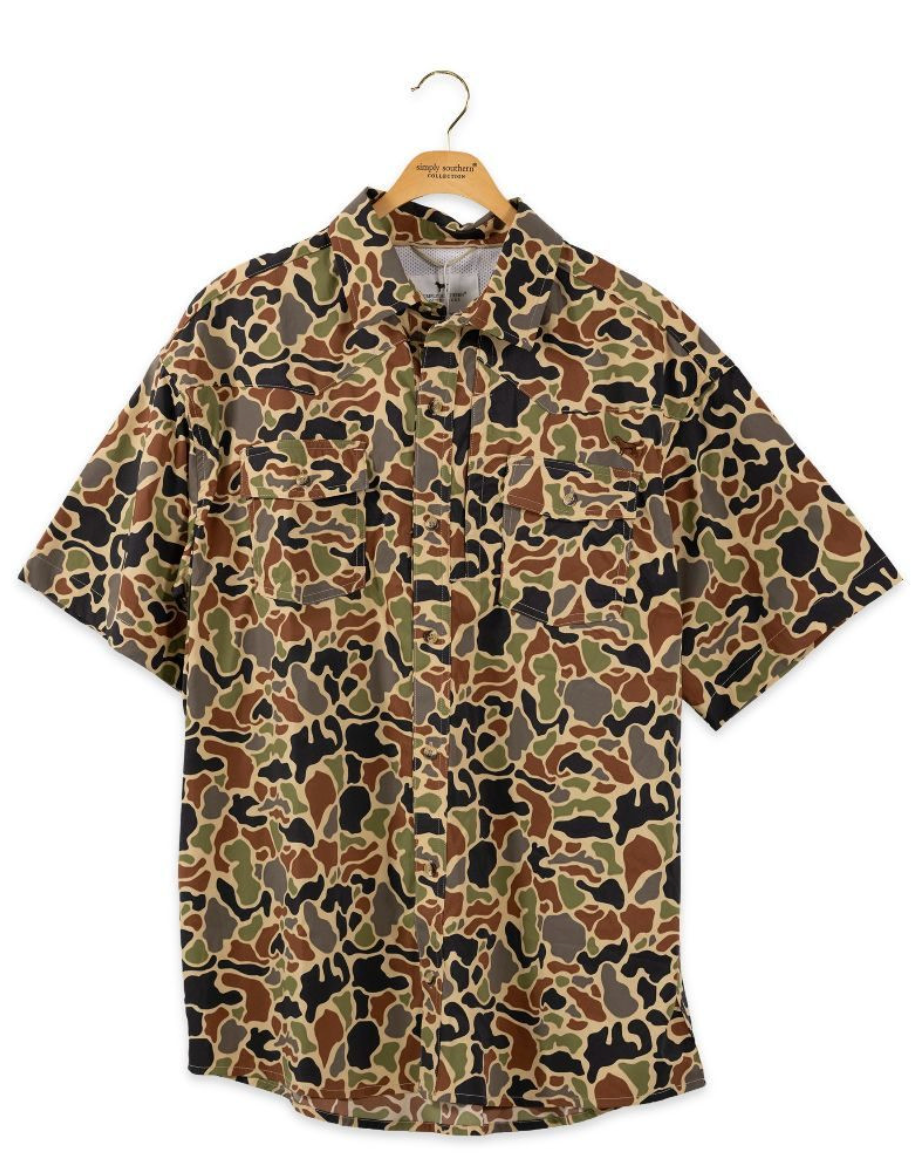 Camo Dry Button Up Shirt - Mens