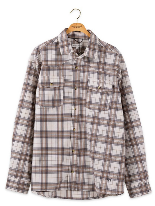 Mens Flannel Button up Brown