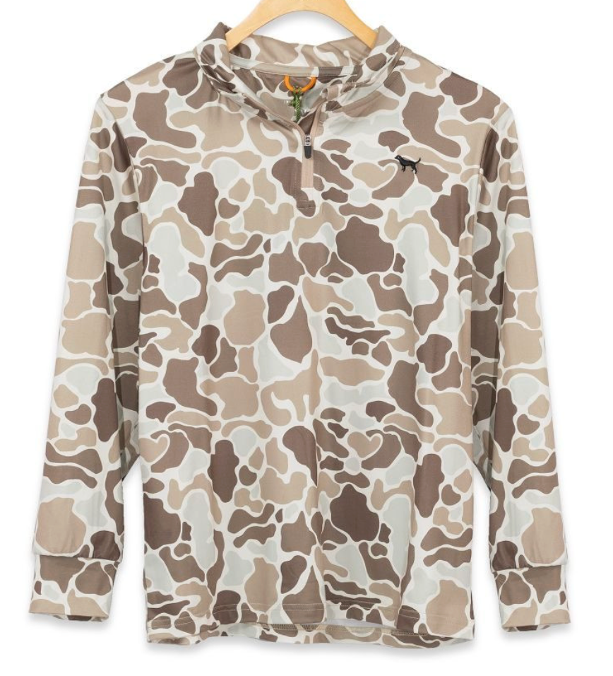 Boy Quarter Zip Performance Camo