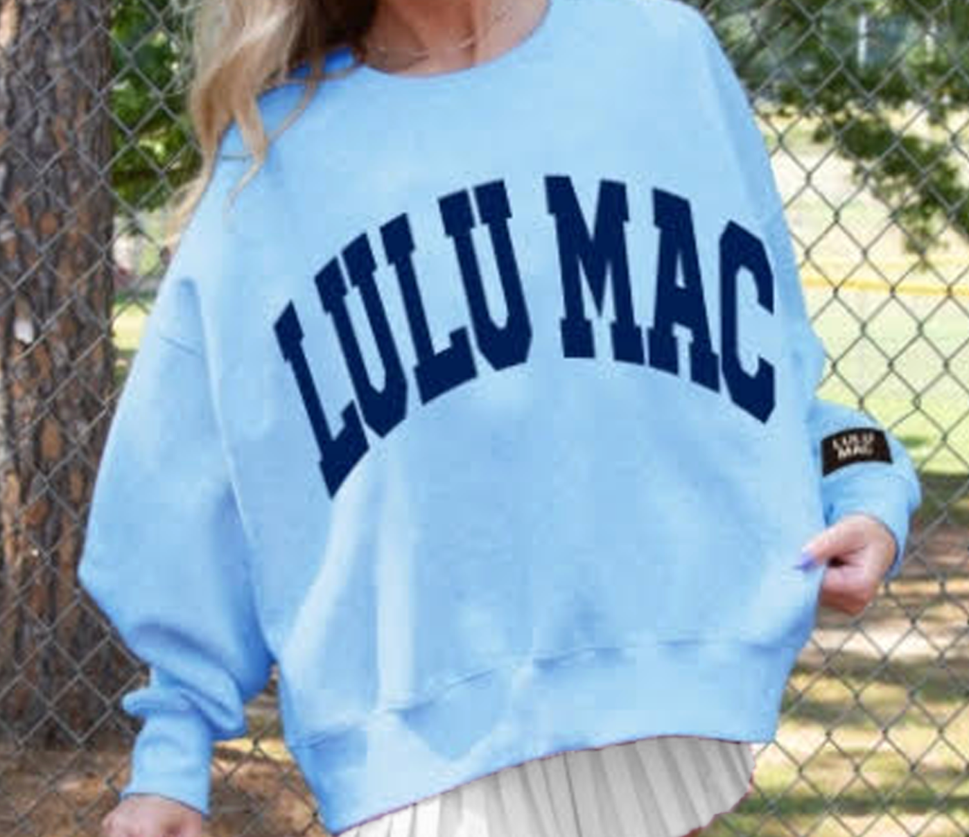 Youth Puff Sweatshirt Light Blue / Navy