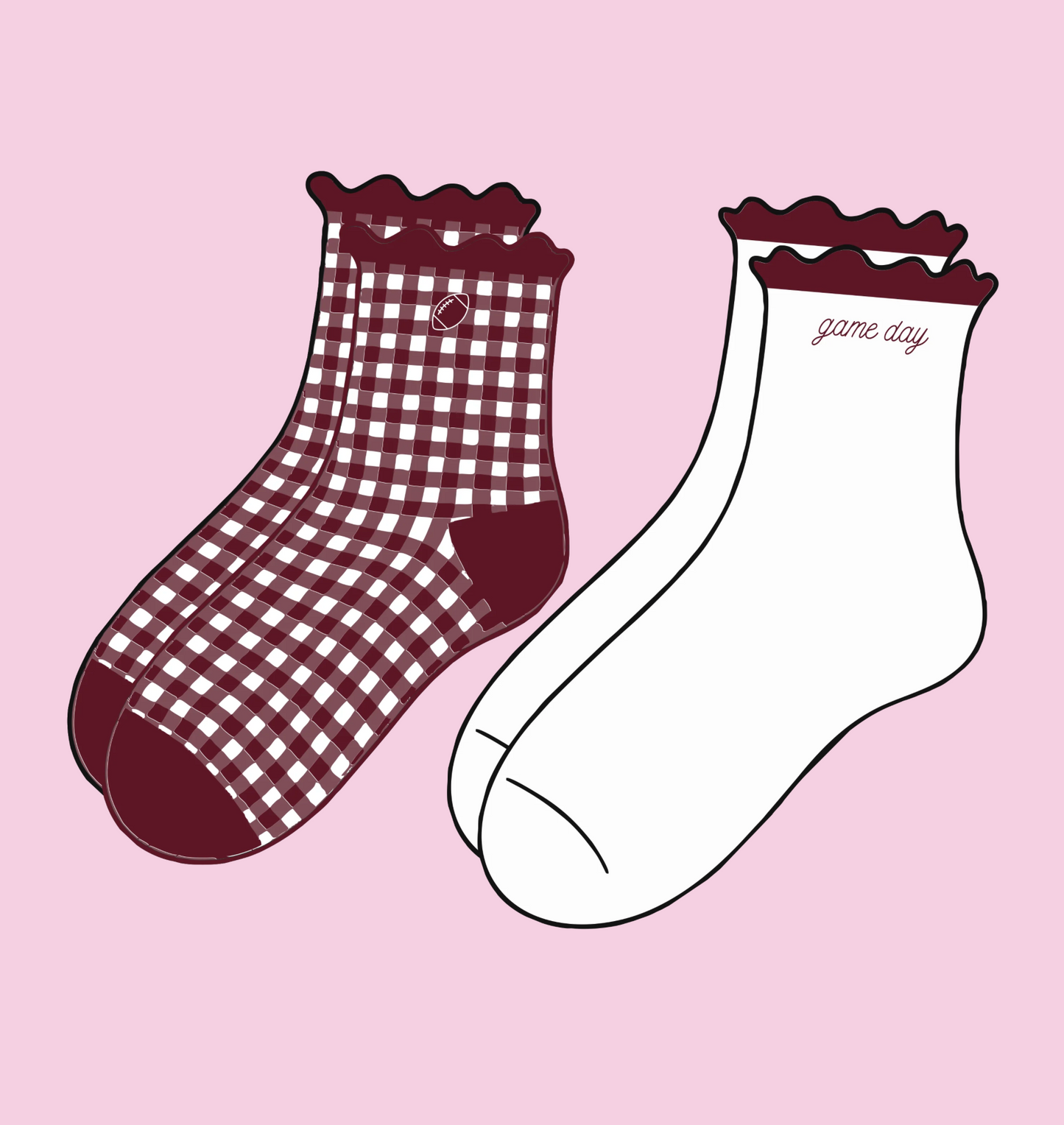 Gameday Gingham Socks