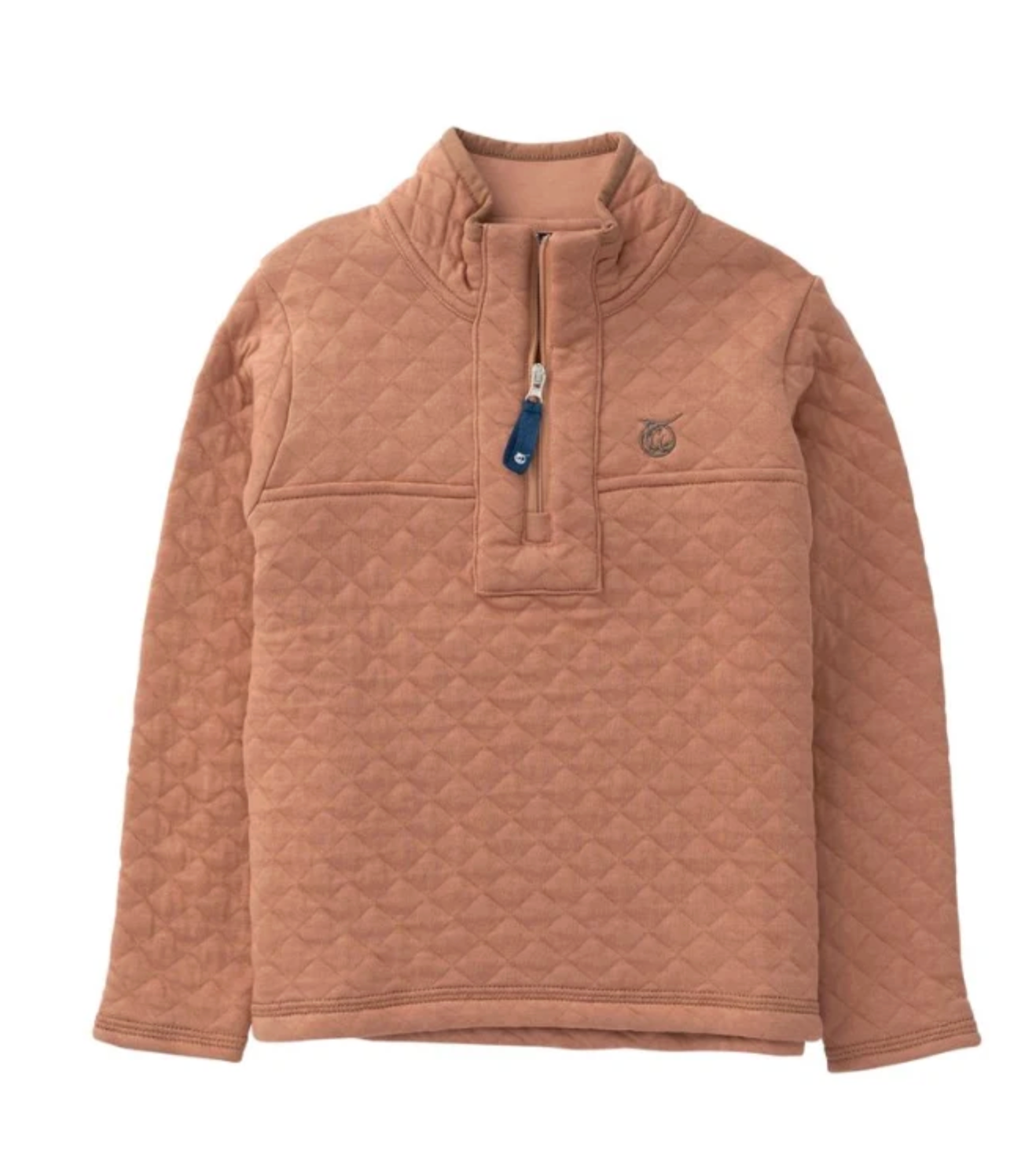 Boys Quilted Zip Pullover Mocha Mousse
