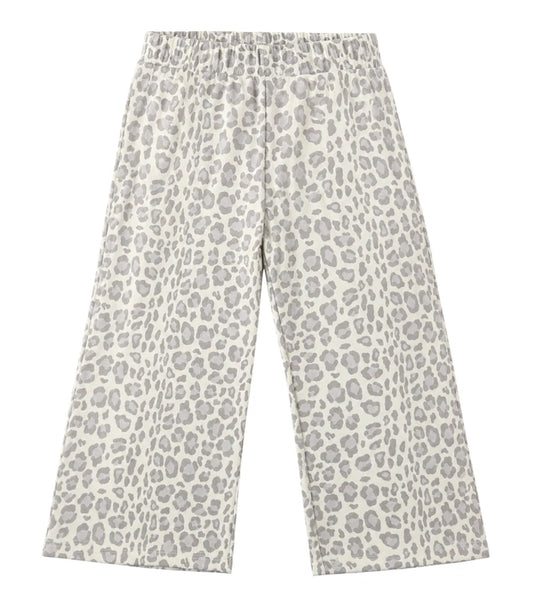 Wide Leg Sweatpant Blue Leopard