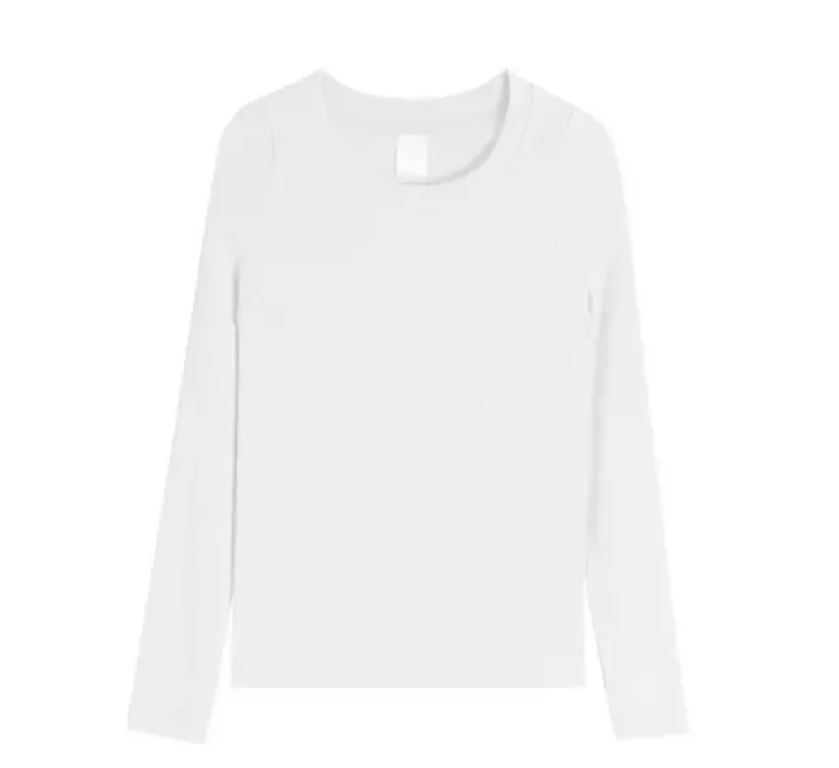 Ribbed Long Sleeve White Top