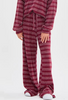 Striped Wide Leg Open Back Set - Maroon / Crimson