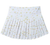 Tween Girls White Floral Printed Pleated Skort