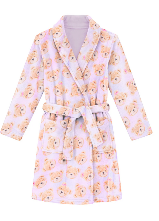 Plush Lavender Teddy Robe