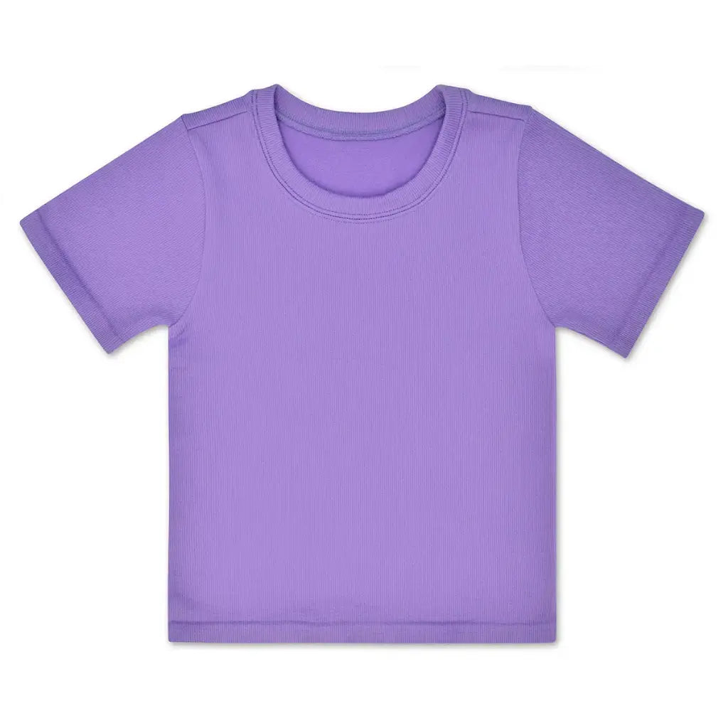 Vivid Violet Ribbed Short Sleeve