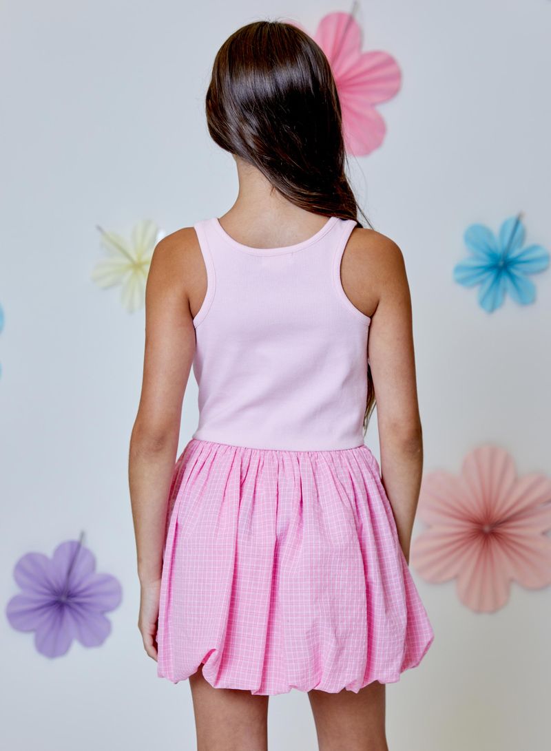 Pink Plaid Bubble Dress
