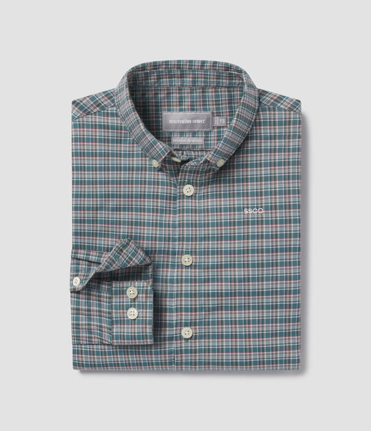 Youth Boys Plaid - Bayou Teal