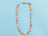 Beaded Necklace - Colorful w/ Pearl Flower - Ada