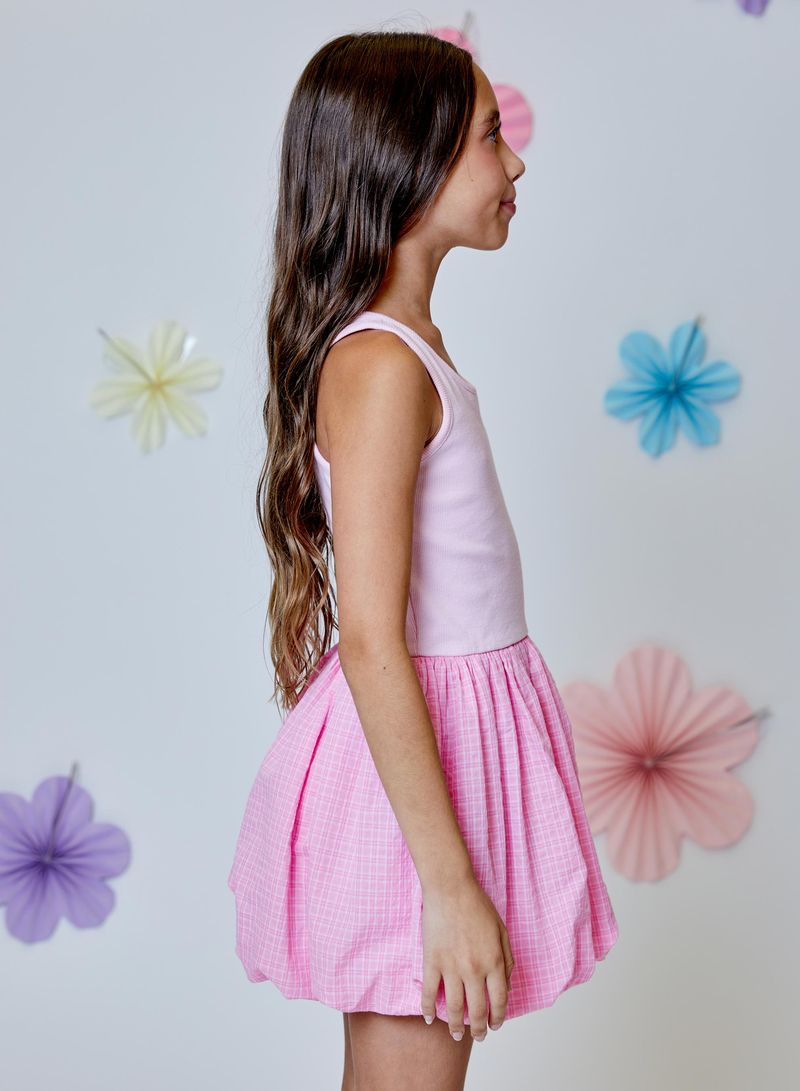 Pink Plaid Bubble Dress