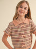 Tween Girls Collard Knit Top