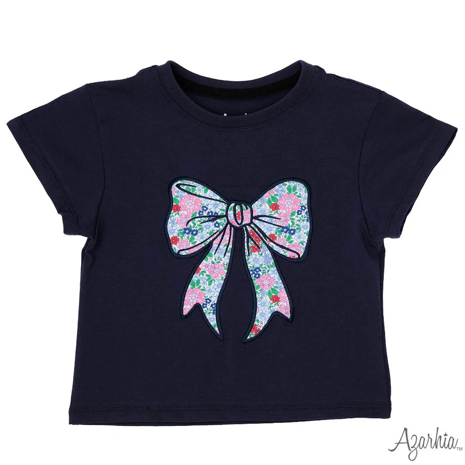 London Floral Bow Navy Boxy