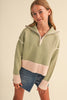 TWEEN KIDS GIRLS HALF ZIP COLLAR SWEATER
