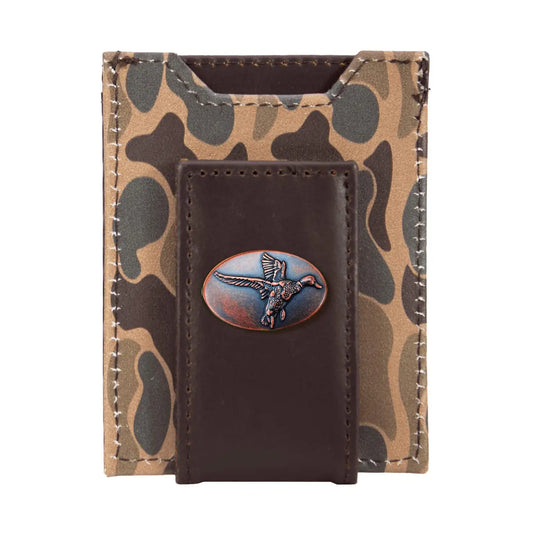 Mens Magnetic Front Pocket Leather Wallet