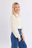 Girls Off White Sweater Lace Sleeves