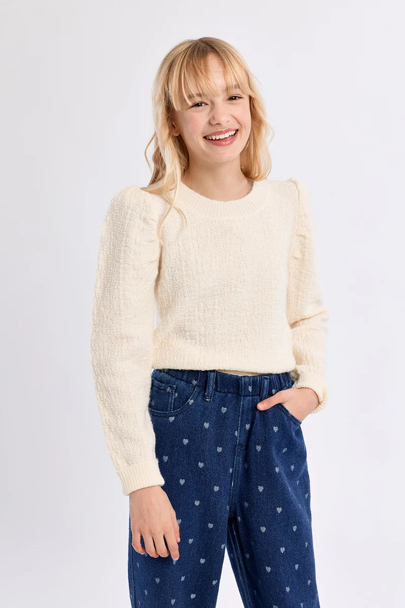 Girls Off White Sweater