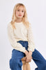 Girls Off White Sweater Lace Sleeves