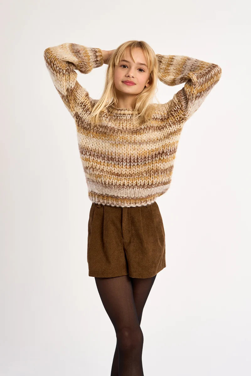 Girls Knitted Sweater - Camel