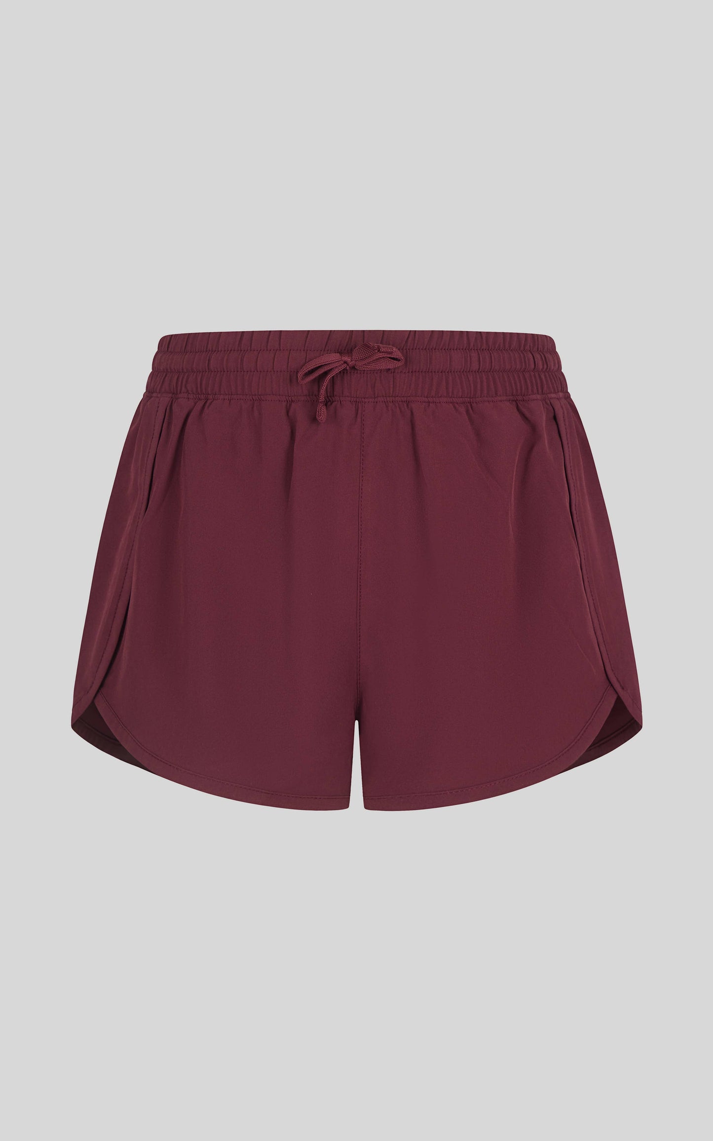 Girls Active Woven Running Shorts with Inner Panty: Burgundy