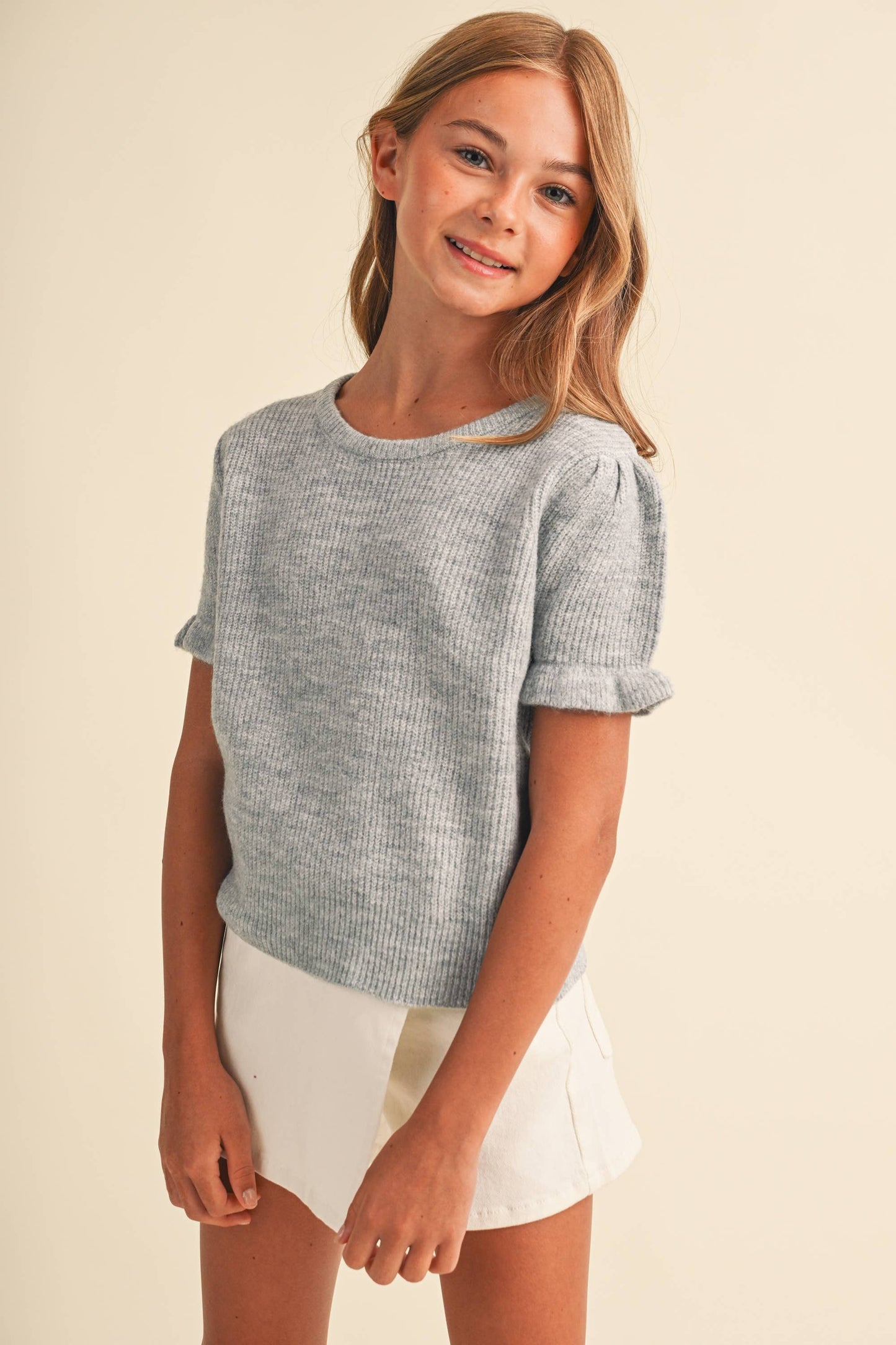 TWEEN KIDS GIRLS PUFF SLEEVE SWEATER