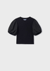 Black Puff Sleeve Top