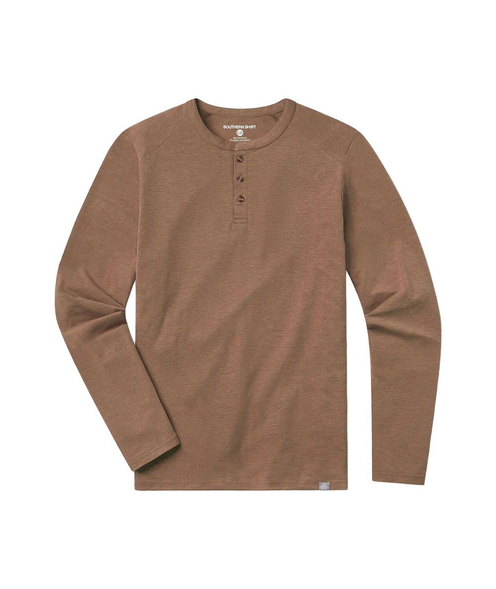 Max Comfort Henley LS - Walnut
