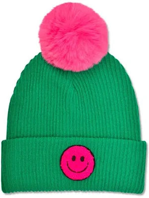 Happy Pom Beanie Hat