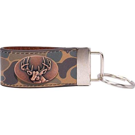 Camo Leather Loop Keychain