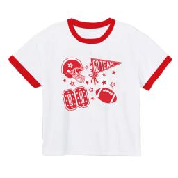 Sequin Football Elements Boxy T Red