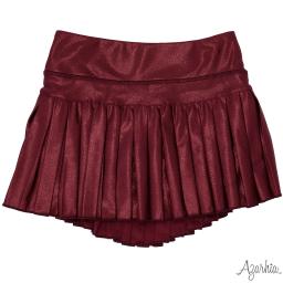 Mini Pleated  Skort In Maroon Shimmer