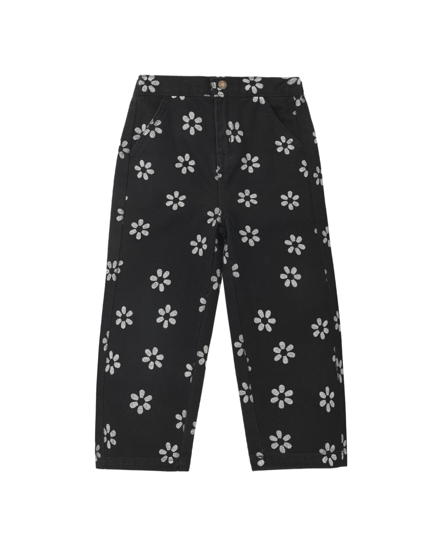 Teen Barrel Pant Black Daisy