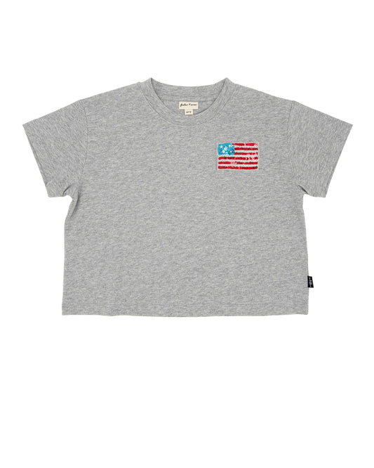 Heather Grey Flag Boxy Tee