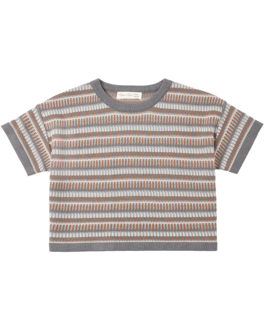 Boxy Knit Tee Multi-Stripe