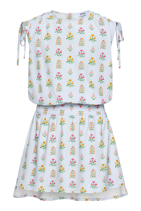 Helen Dress Blue Floral Block Print